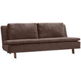 SCHLAFSOFA Flachgewebe Dunkelbraun  - Eichefarben/Dunkelbraun, KONVENTIONELL, Holz/Textil (205/85/98cm) - Carryhome