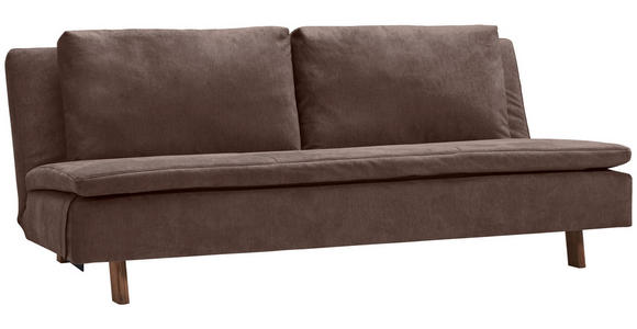 SCHLAFSOFA Flachgewebe Dunkelbraun  - Eichefarben/Dunkelbraun, KONVENTIONELL, Holz/Textil (205/85/98cm) - Carryhome