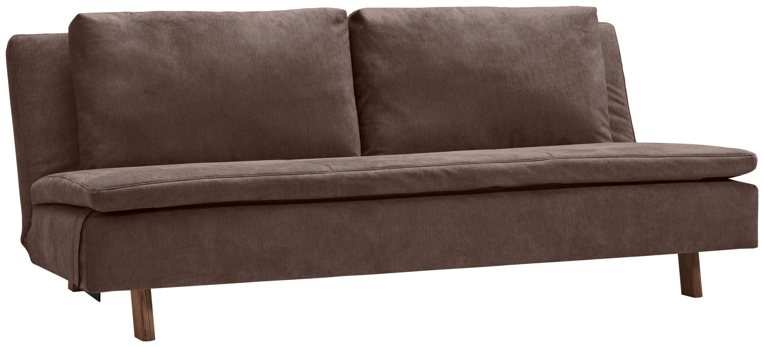 SCHLAFSOFA Flachgewebe Dunkelbraun  - Eichefarben/Dunkelbraun, KONVENTIONELL, Holz/Textil (205/85/98cm) - Carryhome