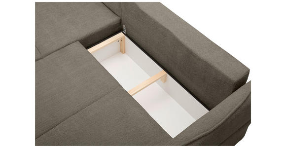 ECKSOFA in Chenille Taupe  - Taupe/Schwarz, KONVENTIONELL, Kunststoff/Textil (193/233cm) - Carryhome