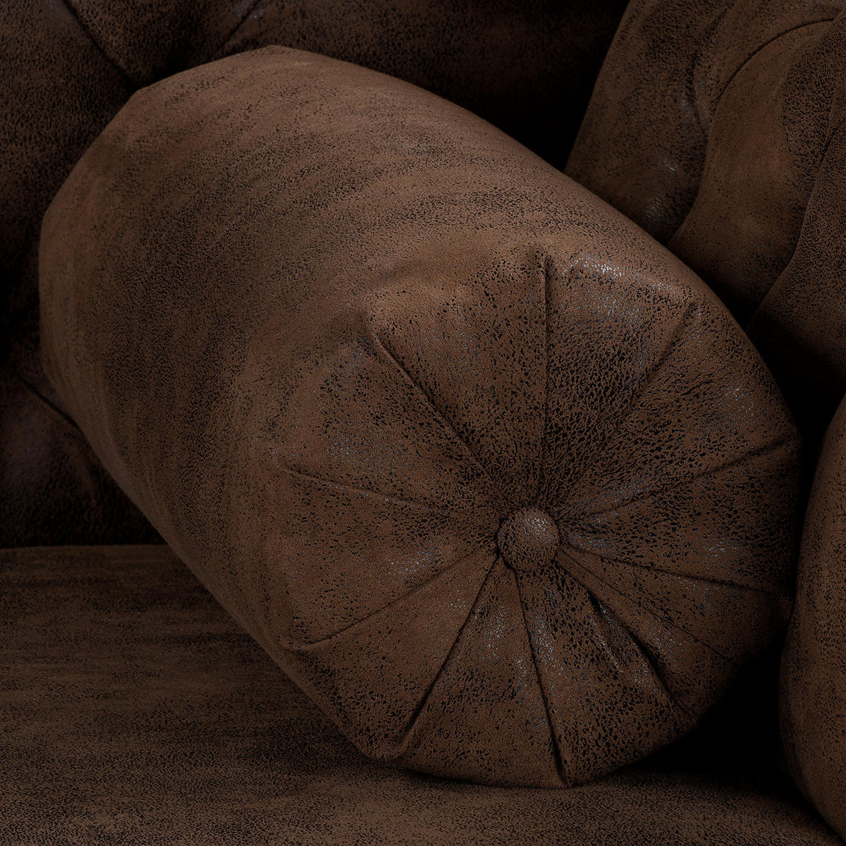 RÉCAMIERE Lederlook Dunkelbraun  - Dunkelbraun/Braun, Design, Holz/Textil (185/93/75cm) - Livetastic