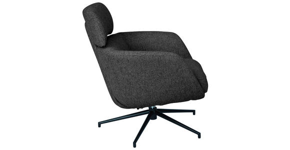 RELAXSESSEL in Metall, Textil Schwarz, Dunkelgrau  - Dunkelgrau/Schwarz, Design, Textil/Metall (73/86/83cm) - Dieter Knoll