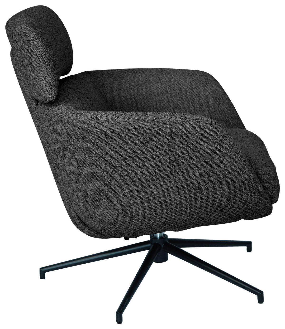 RELAXSESSEL Metall, Textil Schwarz, Dunkelgrau  - Dunkelgrau/Schwarz, Design, Textil/Metall (73/86/83cm) - Dieter Knoll