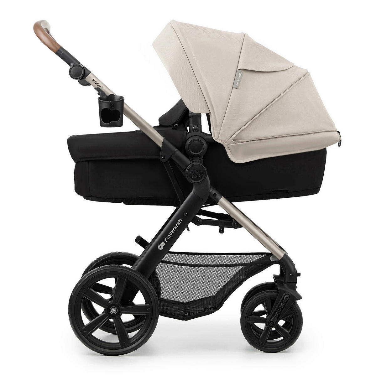 KINDERWAGENSET Moov 2 3in1 EVA WHEELS  - Schwarz/Grau, Basics, Textil/Metall (60/86,5/106cm) - Kinderkraft
