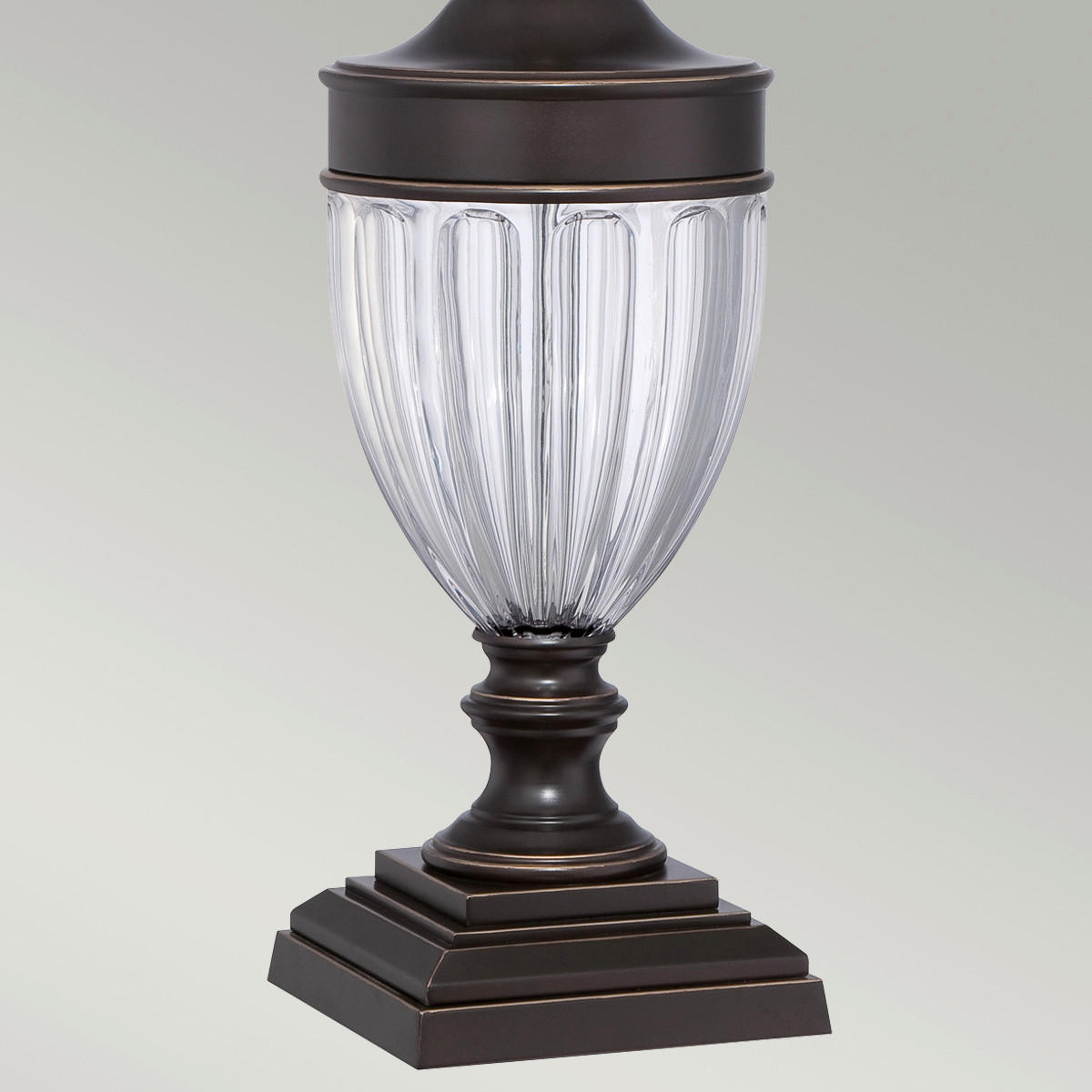 BORDSLAMPA QZ-Dennison-PB 43.2/80 cm   - bronsfärgad, Klassisk, metall/glas (43.2/80cm) - Elstead Lighting