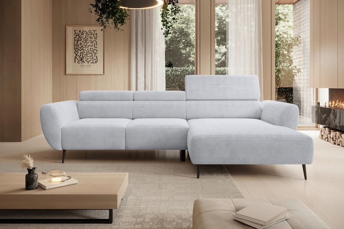 HÖRNSOFFA i manchester grå  - svart/grå, Klassisk, metall/textil (277/174cm) - Livetastic