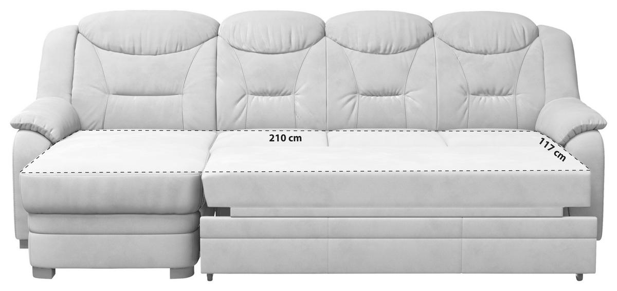 ECKSOFA in Mikrofaser Hellgrau  162/257 cm  - Hellgrau, Basics, Kunststoff/Textil (162/257cm) - MID.YOU