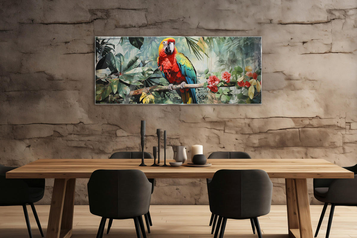 GLASBILD Tiere  - Multicolor, Basics, Glas (50/125/1,40cm) - Euroart