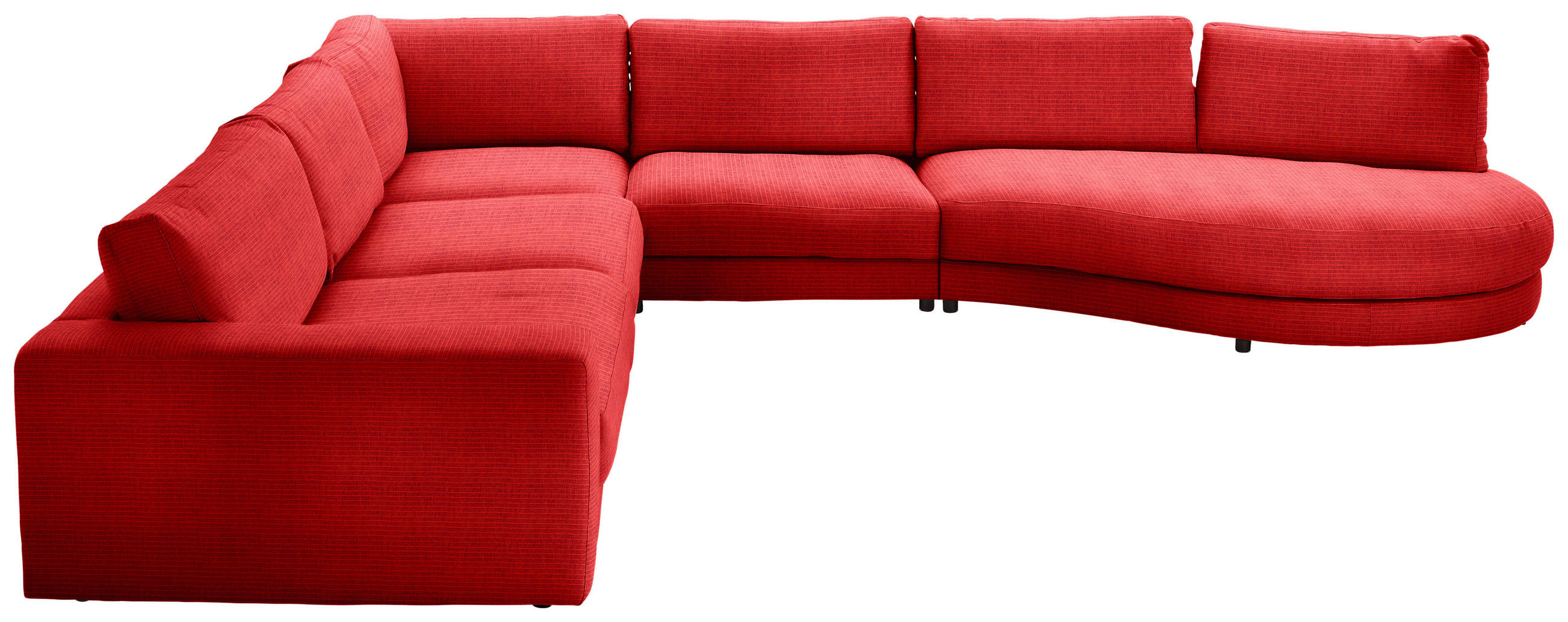ECKSOFA in Chenille, Cord Orange  - Schwarz/Orange, Design, Kunststoff/Textil (365/425cm) - Lomoco