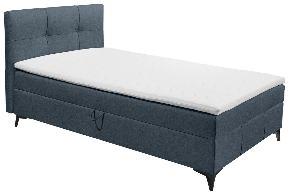 BOXBETT 120/200 cm  in Blaugrau  - Blaugrau, Basics, Holzwerkstoff/Textil (120/200cm) - Xora