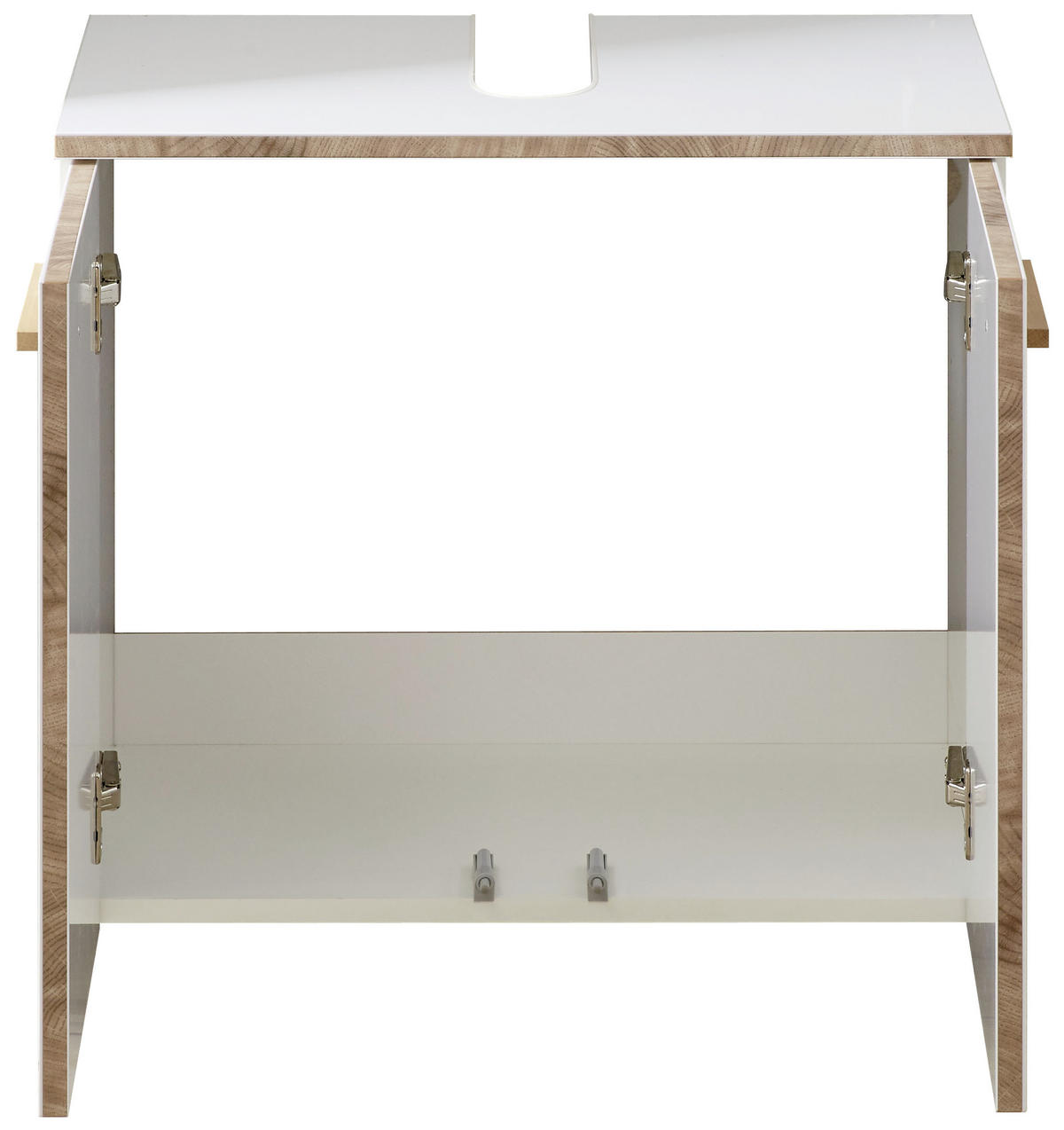 WASCHBECKENUNTERSCHRANK 60/53/33 cm  - Weiss/Eichefarben, Konventionell, Holz/Holzwerkstoff (60/53/33cm) - Xora