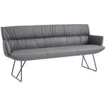 SITZBANK 200/89/66 cm Echtleder Anthrazit, Schwarz  - Anthrazit/Schwarz, Design, Leder/Metall (200/89/66cm) - Dieter Knoll