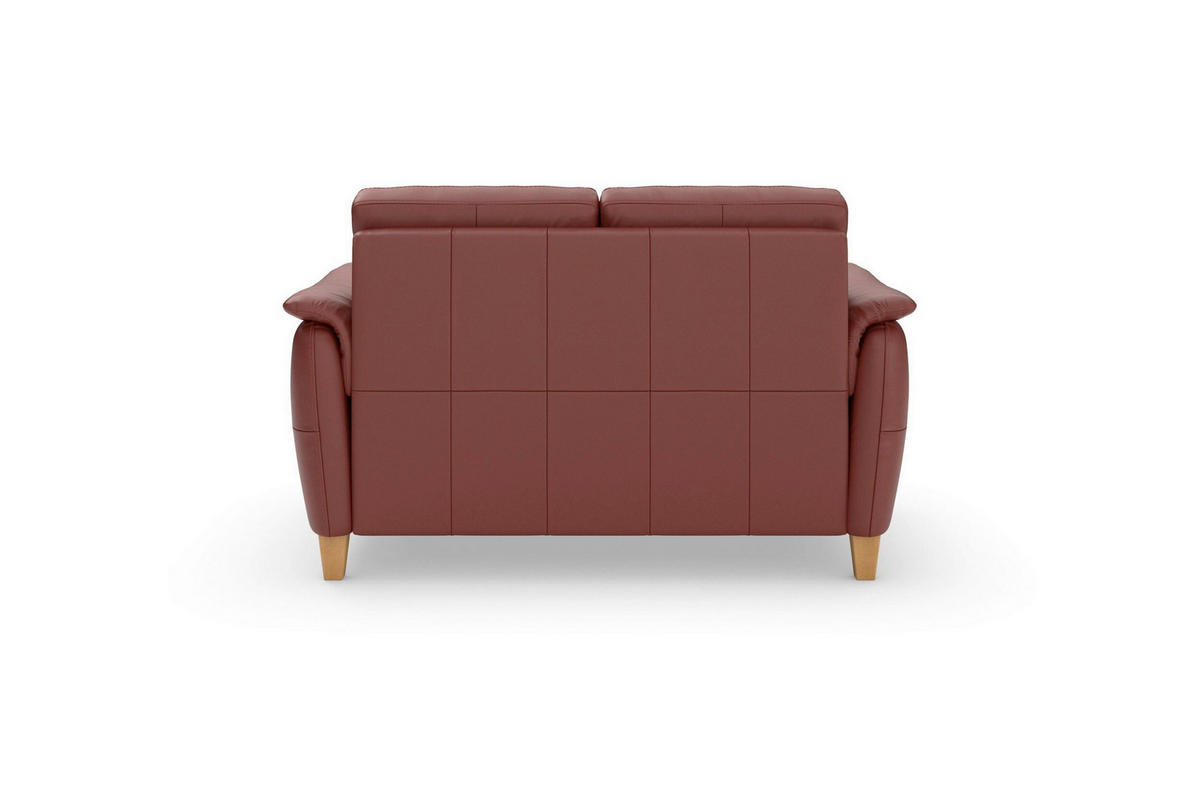 2-SITZER-SOFA PALMERA E Rotbraun Echtleder  - Rotbraun/Eichefarben, Basics, Leder/Holz (149/89/89cm) - Sit & More