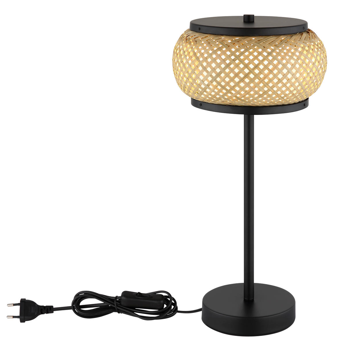STOLNÍ LED LAMPA, 22/46,1 cm  - bílá/černá, Design, kov/dřevo (22/46,1cm) - Globo