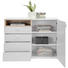 KOMMODE Eichefarben, Weiß - Eichefarben/Silberfarben, Design, Holzwerkstoff/Kunststoff (121/92,8/43cm) - Hom`in