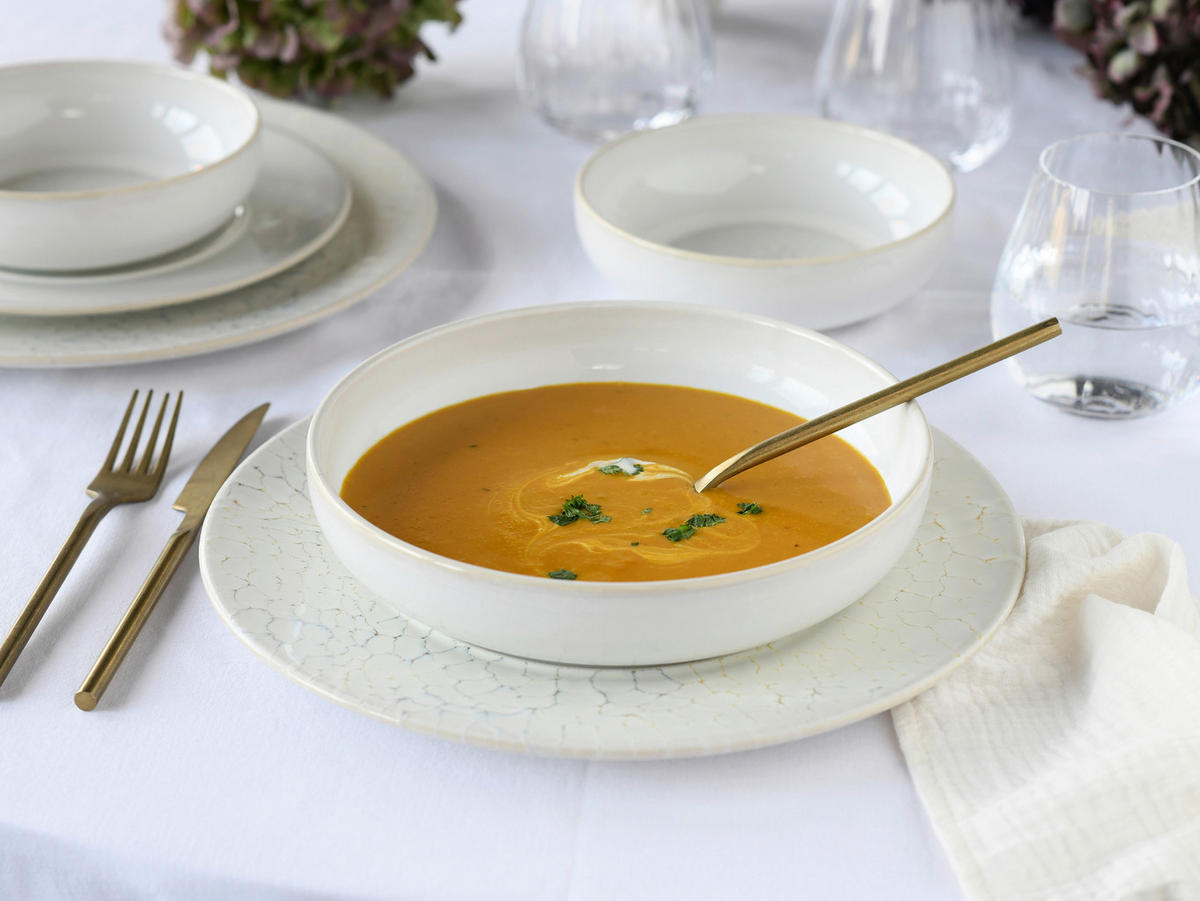 TAFELSERVICE Creme, Weiß Unico Toscania 16-teilig  - Creme/Weiß, Basics, Keramik - Creatable