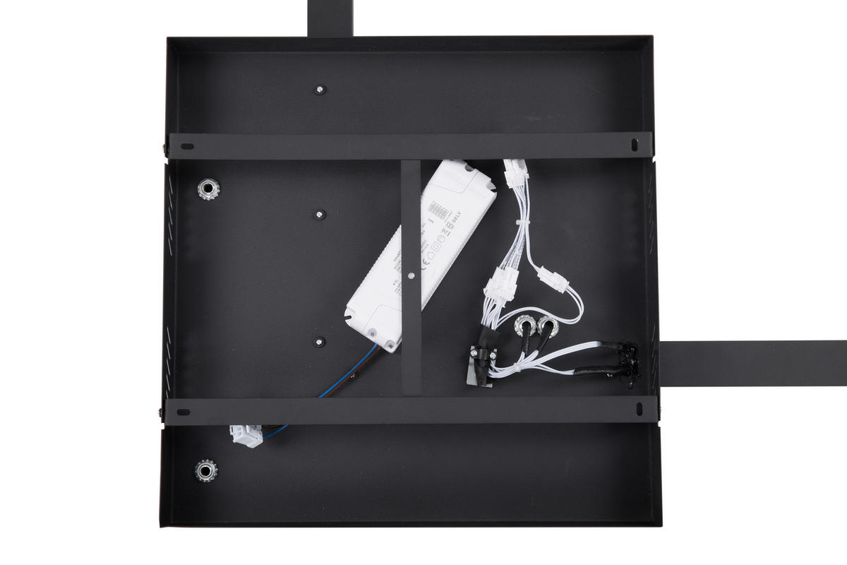 STROPNA LED-SVETILKA  Proton 38 W/2750/2900/2900 lm/2700/4500/6500 K/230-240 V/ - črna/bela, Trendi, kovina/umetna masa (60/60/11,8cm) - Novel