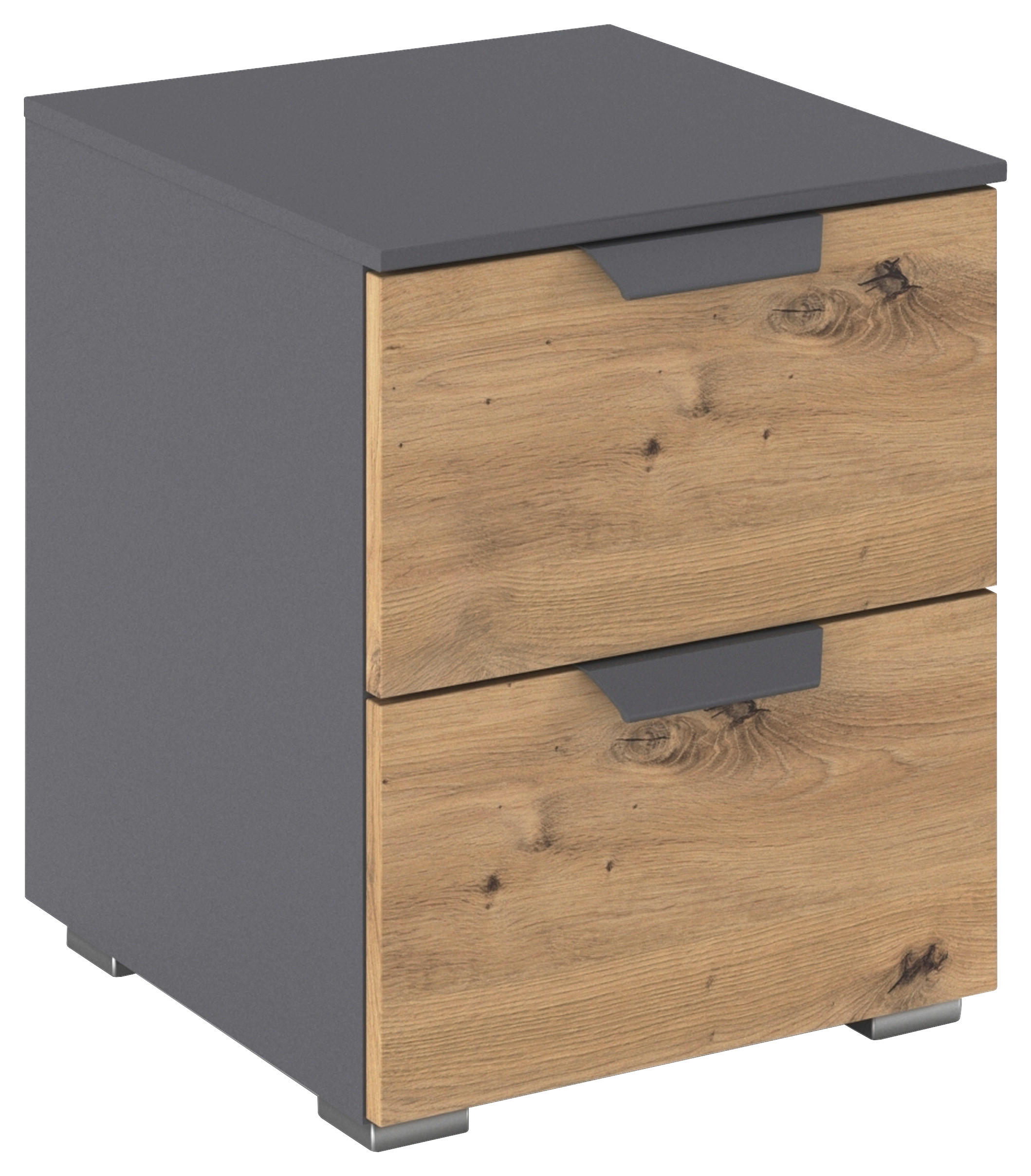 Nachkästchen Grau Metallic Dekor, B: 40 cm Karpo