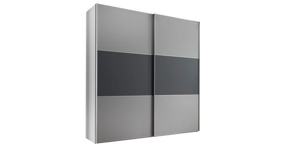 SCHWEBETÜRENSCHRANK  in Anthrazit, Hellgrau  - Anthrazit/Hellgrau, Holzwerkstoff/Metall (200/222/68cm) - Moderano