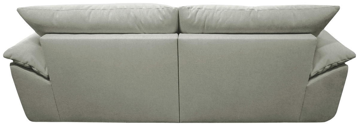 BIGSOFA Webstoff Hellgrau  - Hellgrau/Schwarz, KONVENTIONELL, Kunststoff/Textil (243/90,5/130cm) - Ambia Home