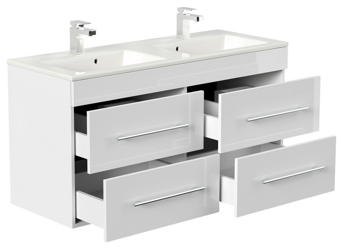 WASCHTISCHKOMBI 120 cm  - Weiß Hochglanz/Weiß, Basics, Keramik/Holzwerkstoff (120cm) - MID.YOU