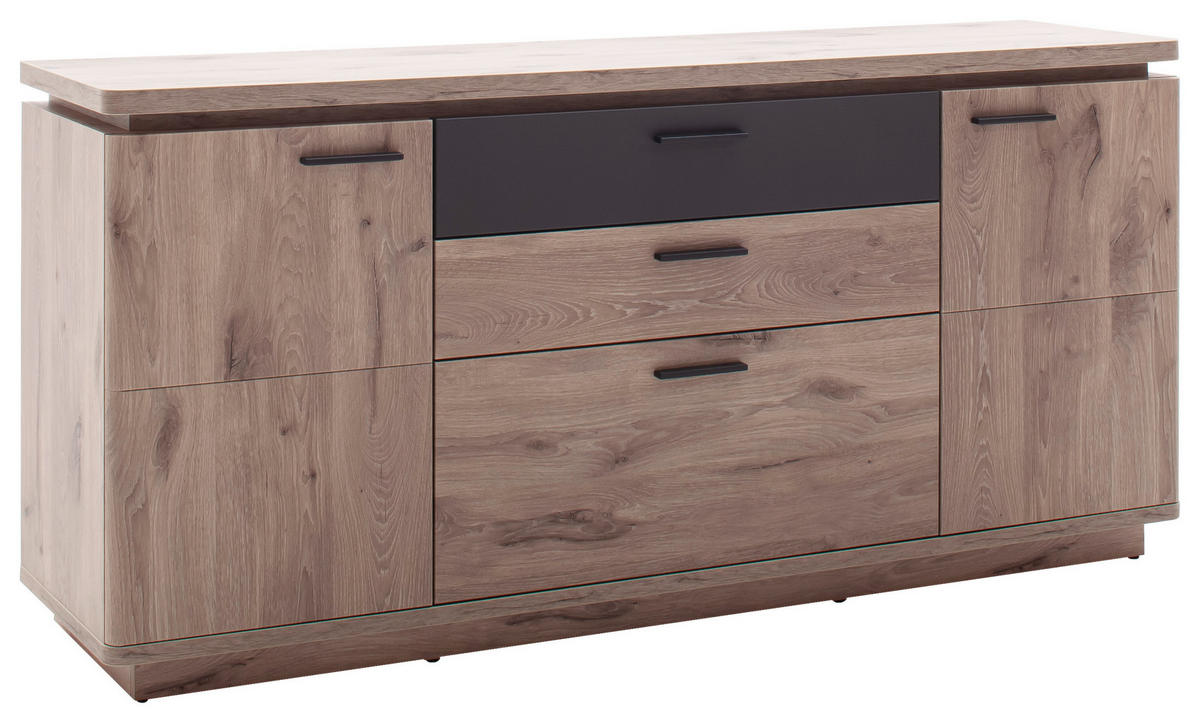 SIDEBOARD Anthrazit, Eiche dunkel  170/81/44 cm  - Eiche dunkel/Anthrazit, KONVENTIONELL, Holzwerkstoff/Metall (170/81/44cm) - Cantus