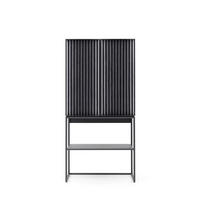 BARSCHRANK Kerneiche massiv Anthrazit  - Anthrazit, Design, Glas/Holz (86/178/39cm) - Musterring