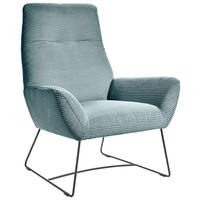 SESSEL in Cord Hellblau  - Schwarz/Hellblau, Design, Textil/Metall (82/102/81cm) - Hom`in