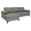 ECKSOFA Grau Lederlook  - Schwarz/Grau, KONVENTIONELL, Kunststoff/Textil (135/262cm) - MID.YOU