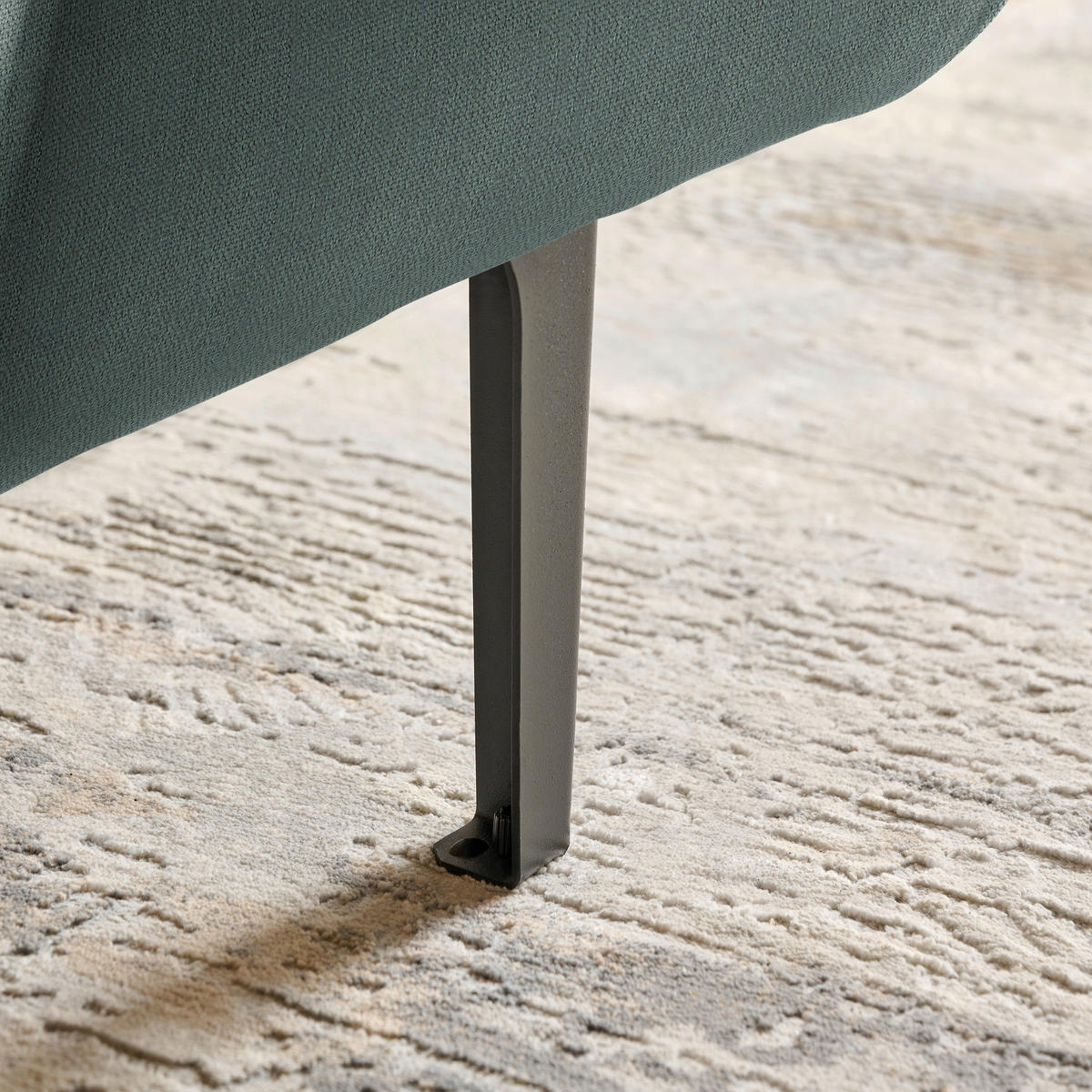 ECKSOFA in Chenille Waldgrün  - Waldgrün/Schwarz, Design, Textil/Metall (167/311cm) - Xora
