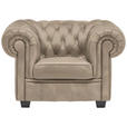 CHESTERFIELD-SESSEL - Wengefarben/Beige, LIFESTYLE, Holz/Textil (115/76,5/96cm) - Landscape