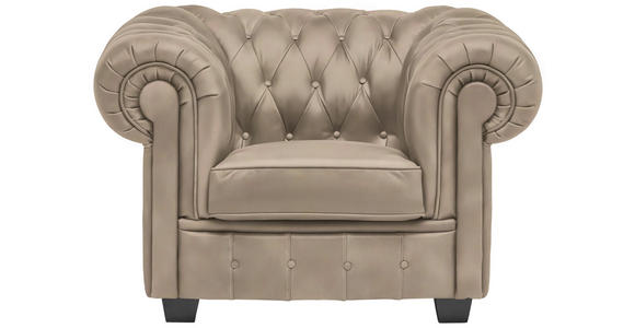 CHESTERFIELD-SESSEL - Wengefarben/Beige, LIFESTYLE, Holz/Textil (115/76,5/96cm) - Landscape