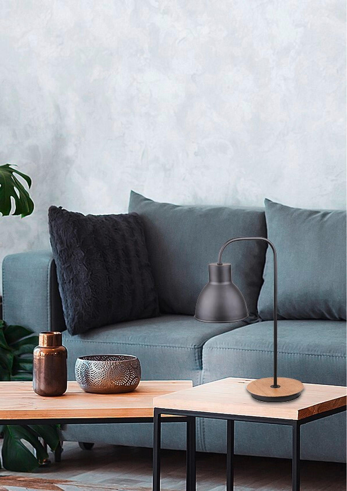 BORDSLAMPA 30,5/17/48 cm   - Natur, metall (30,5/17/48cm)