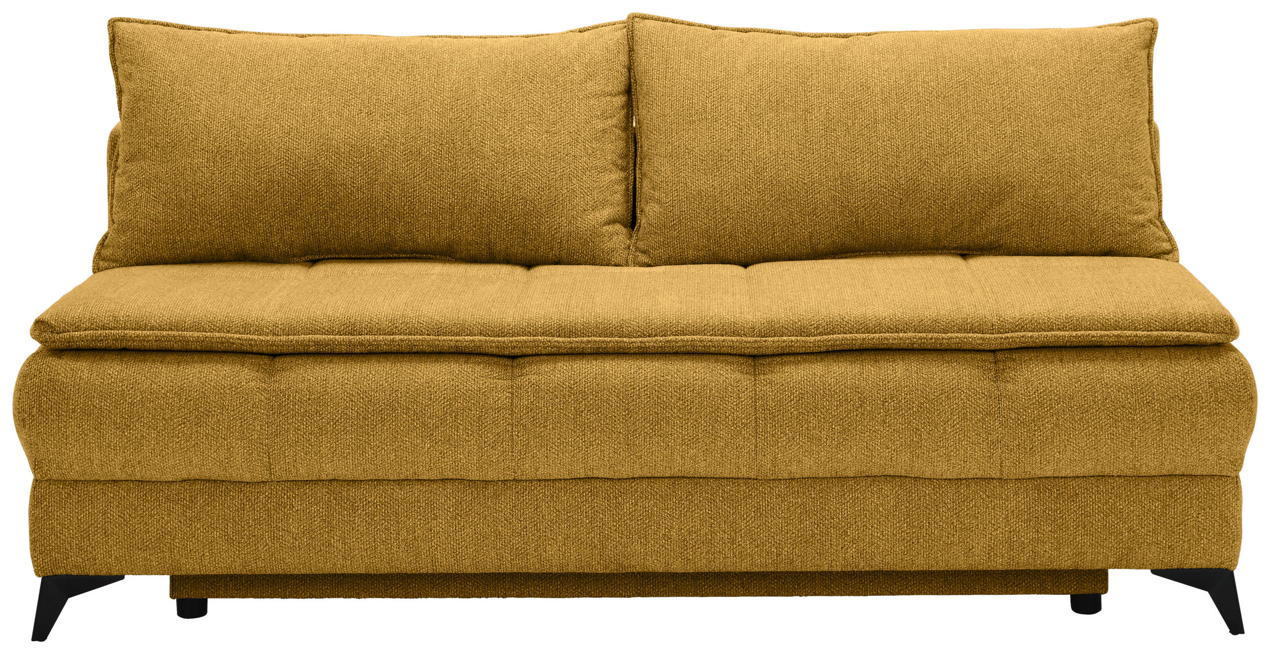 KANAPÉÁGY textil mustársárga  - mustársárga/fekete, Design, textil/fém (197/95/92cm) - Stylife