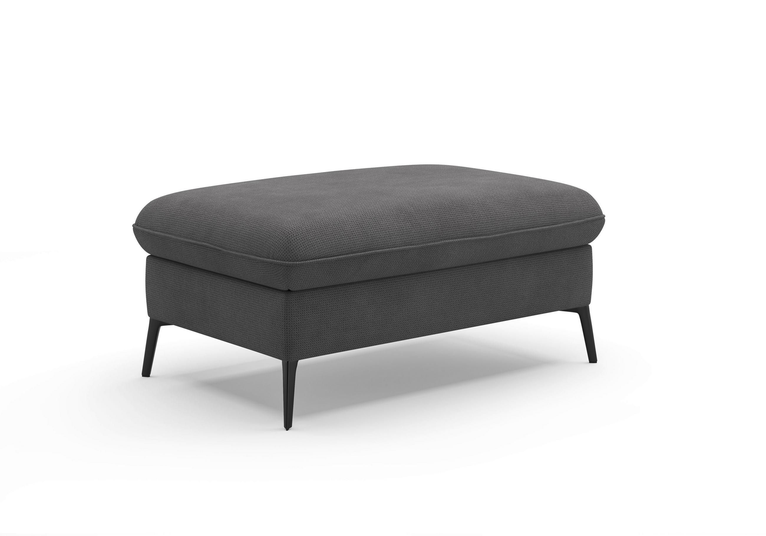 HOCKER in Textil Grau  - Creme/Schwarz, Konventionell, Textil/Metall (104/47/69cm) - Sit & More