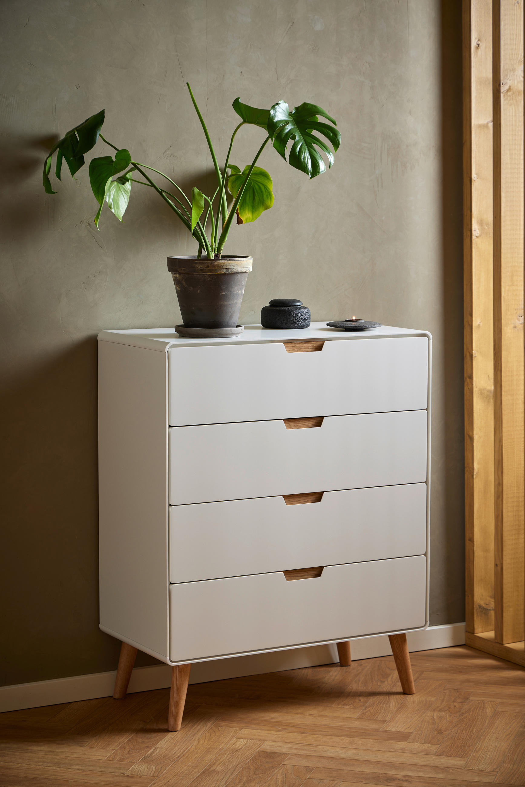 KOMMODE Lowell  in 80/100/40 cm  - Eichefarben/Weiß, Design, Holz/Holzwerkstoff (80/100/40cm)