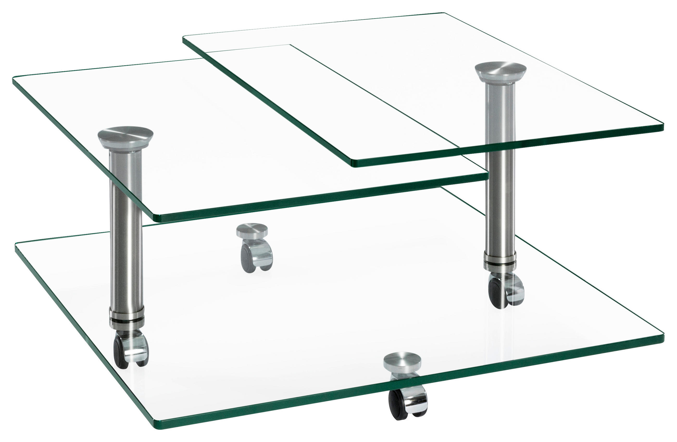 COUCHTISCH in Glas 80/80/39/42 cm  - Chromfarben, MODERN, Glas (80/80/39/42cm) - Novel