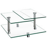 COUCHTISCH in Glas 80/80/39/42 cm  - Chromfarben, MODERN, Glas (80/80/39/42cm) - Novel