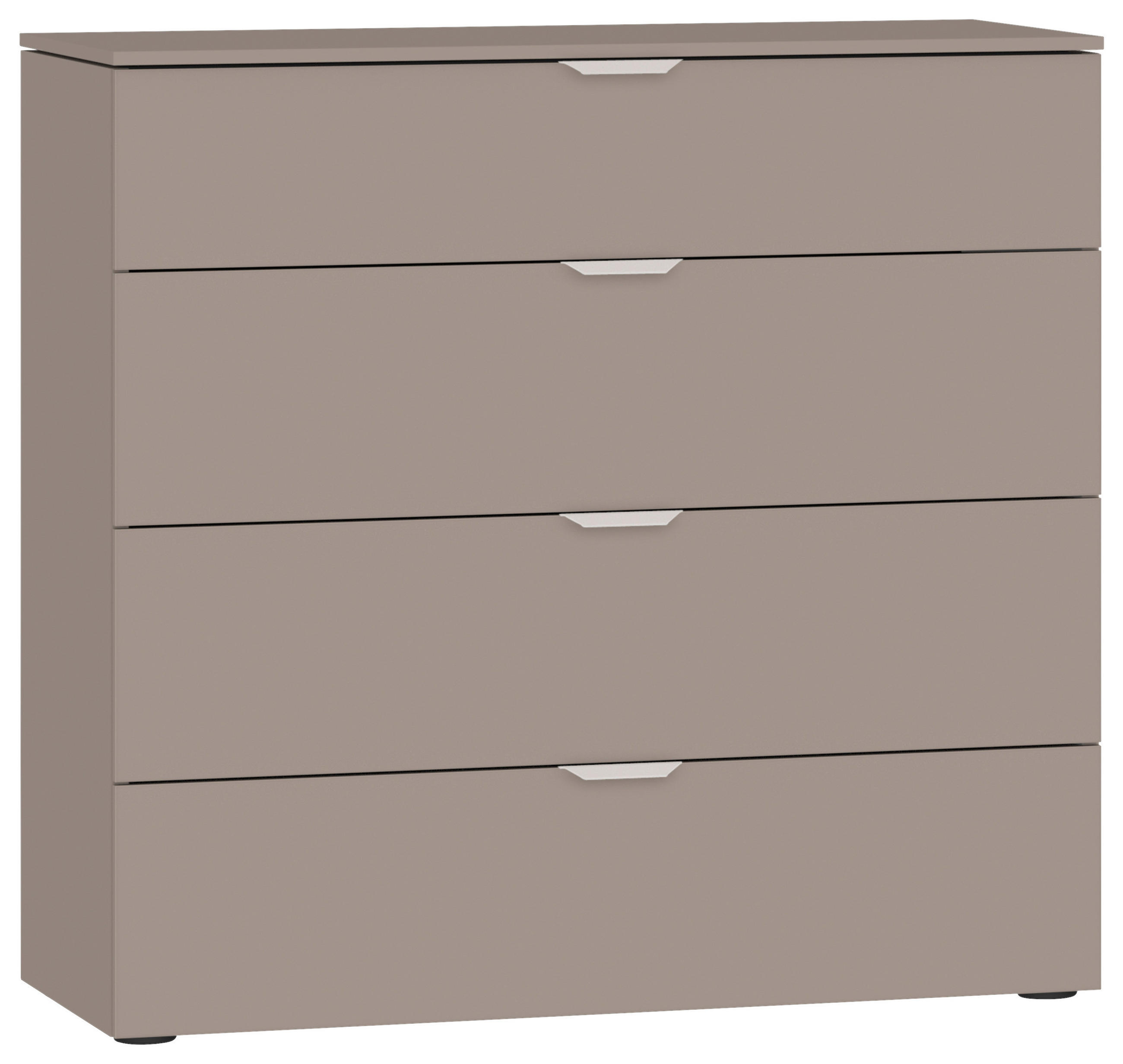 KOMMODE , 90/87/43 cm, 4 Schublade(n)  - Hellbraun/Edelstahlfarben, Design, Holzwerkstoff/Kunststoff (90/87/43cm) - Jutzler