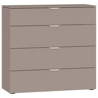 KOMMODE , 90/87/43 cm, 4 Schublade(n)  - Hellbraun/Edelstahlfarben, Design, Holzwerkstoff/Kunststoff (90/87/43cm) - Jutzler