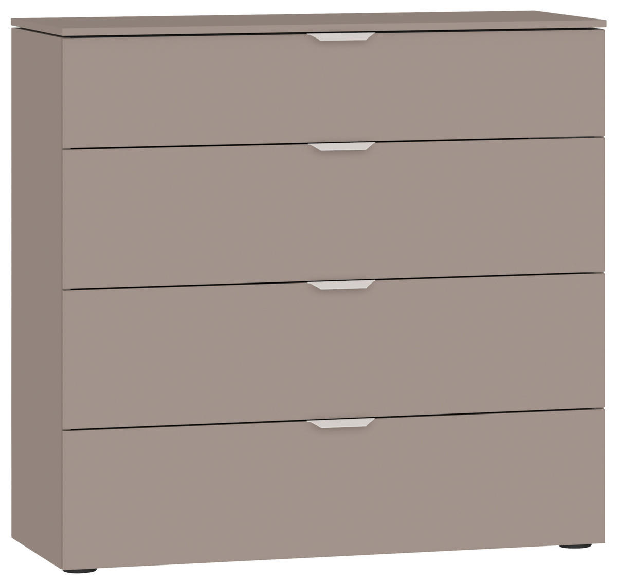 KOMMODE , 90/87/43 cm, 4 Schublade(n)  - Hellbraun/Edelstahlfarben, Design, Holzwerkstoff/Kunststoff (90/87/43cm) - Jutzler