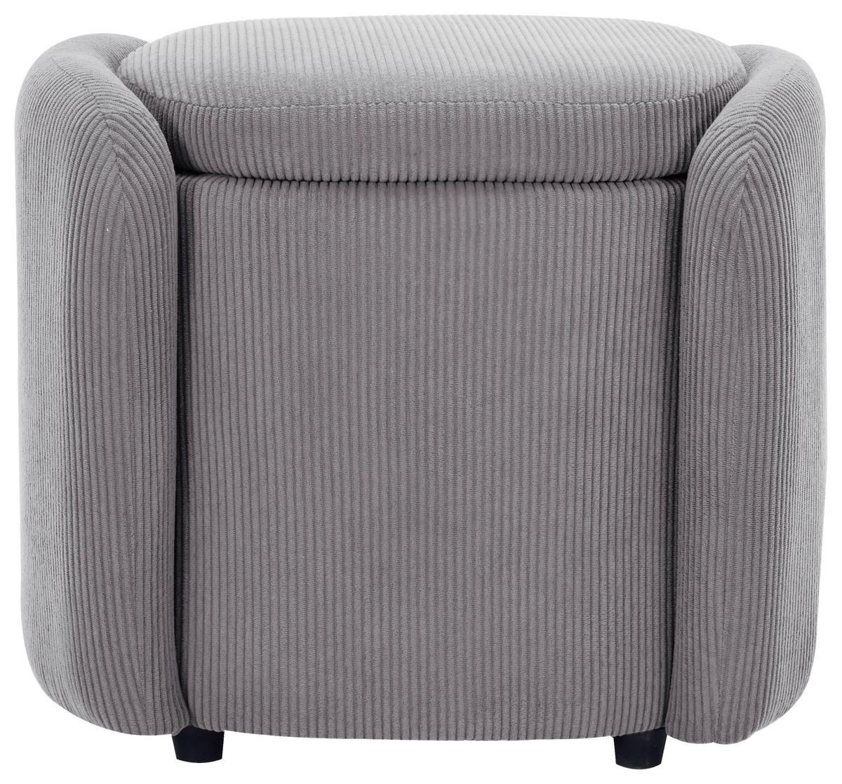 HOCKER in Textil Hellgrau  - Hellgrau/Schwarz, Design, Kunststoff/Textil (57/47/42cm) - P & B