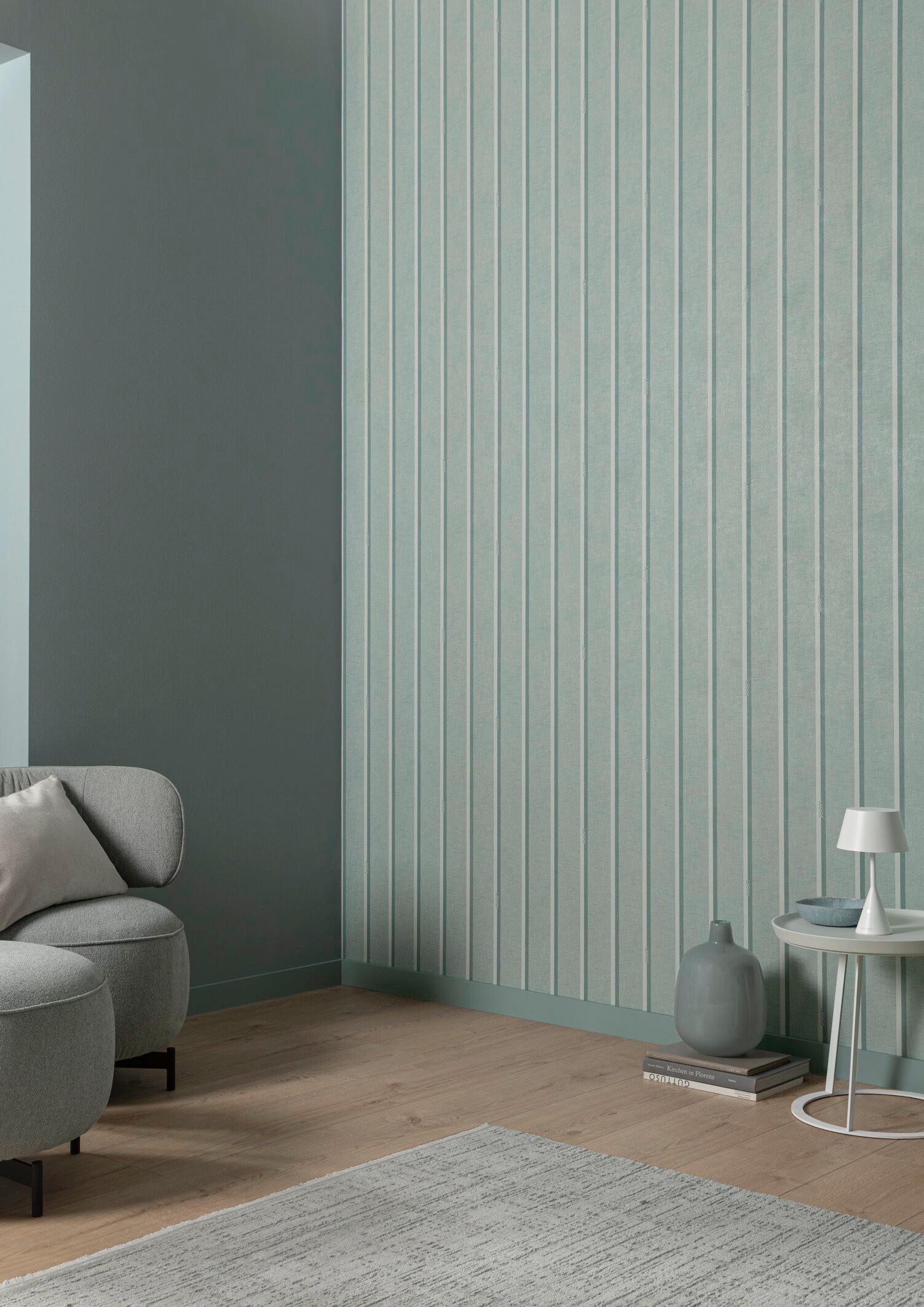 VLIESTAPETE 10.05 m J! STRIPES  - Pastellblau, Design, Textil (53/1005cm) - Joop!