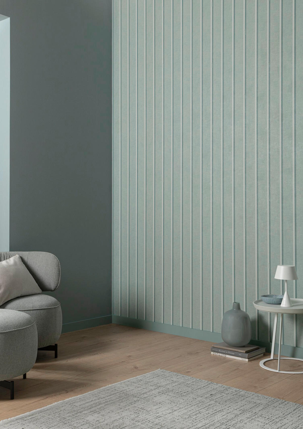 VLIESTAPETE 10.05 m J! STRIPES  - Pastellblau, Design, Textil (53/1005cm) - Joop!