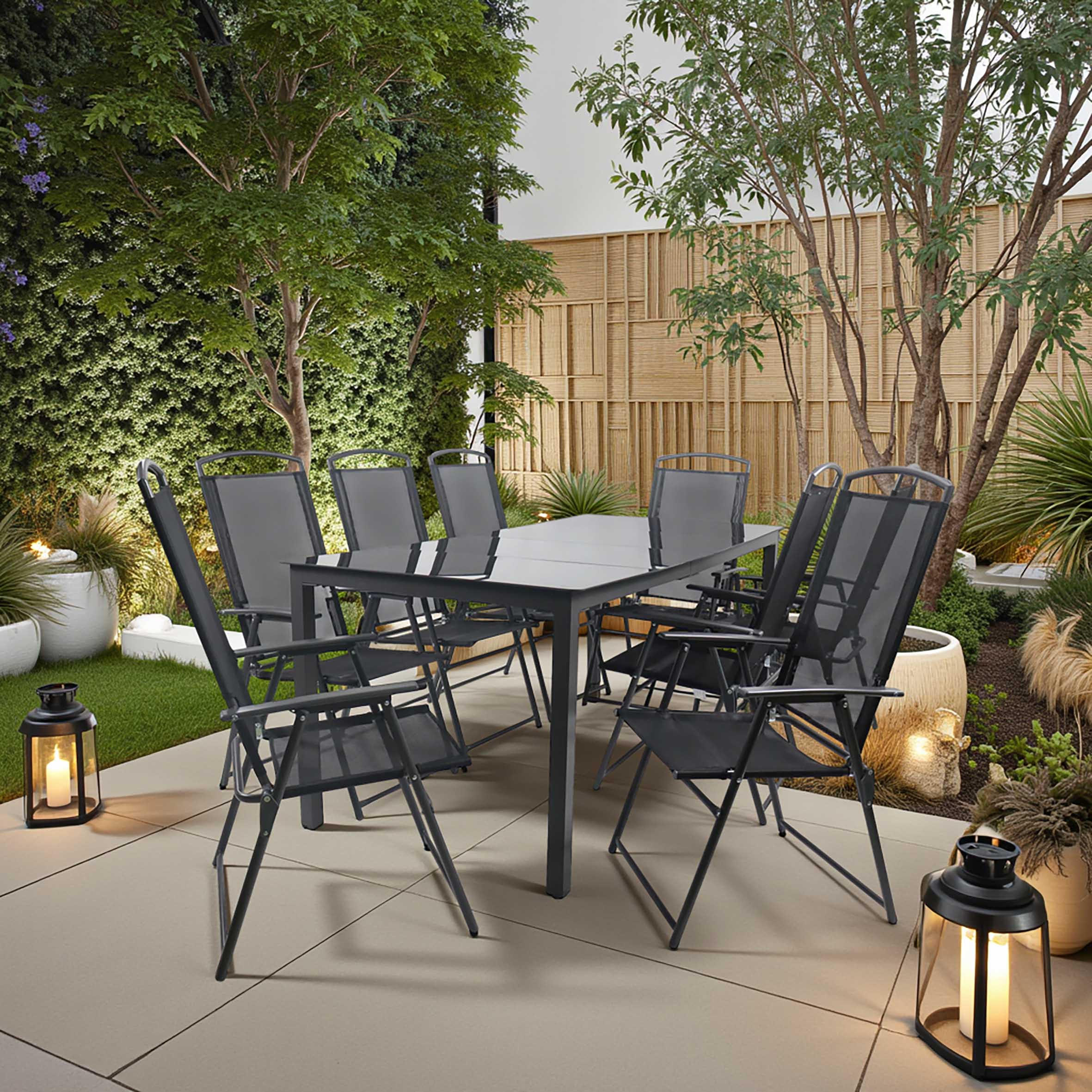 Gartentischgruppe 9-Tlg. Vcm aus Aluminium