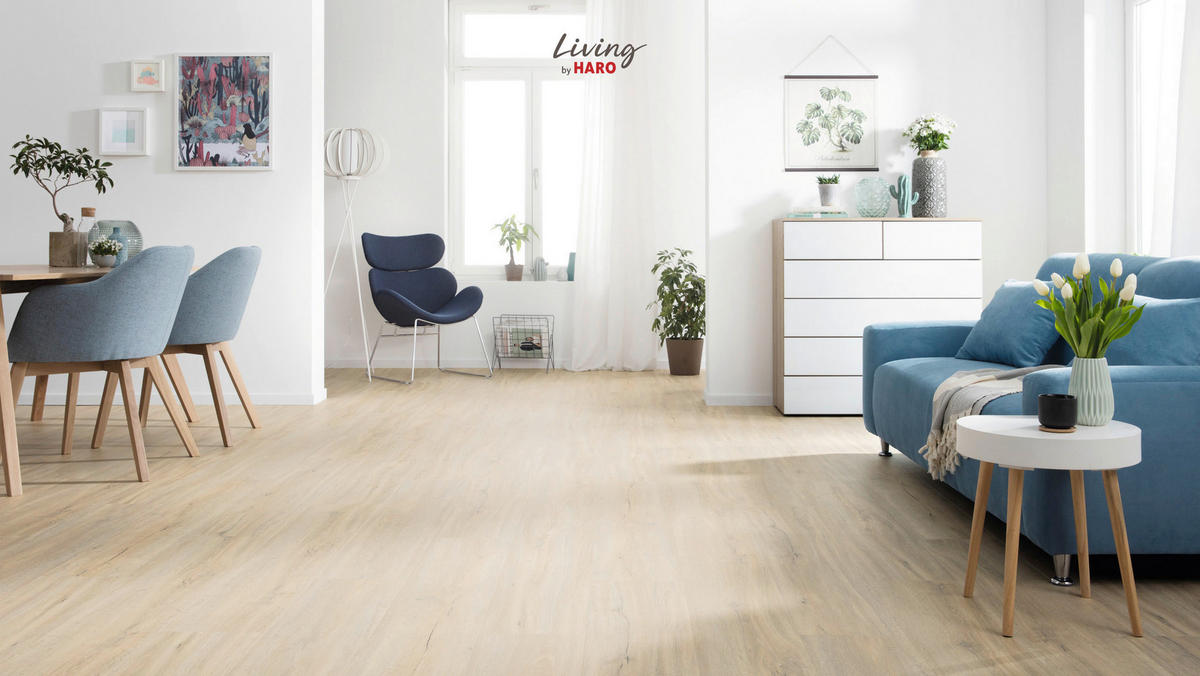VINYLBODEN  per  m² - Sandfarben, Design, Holzwerkstoff (128,2/23,5/0,65cm) - Living by HARO