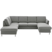 WOHNLANDSCHAFT in Flachgewebe Grau  - Chromfarben/Grau, Konventionell, Textil/Metall (200/217cm) - Beldomo System