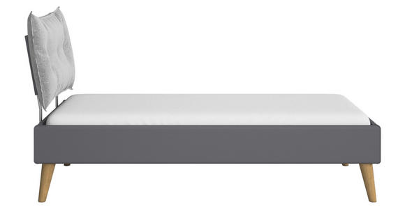 BETT 90/200 cm  in Grau  - Wildeiche/Grau, Design, Holz/Holzwerkstoff (90/200cm) - Carryhome