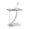 BEISTELLTISCH 30,5/45,7/54,6 cm Silberfarben, Dunkelgrau rechteckig  - Dunkelgrau/Silberfarben, Design, Glas/Metall (30,5/45,7/54,6cm) - Xora