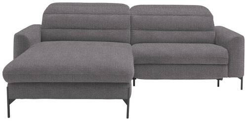ECKSOFA in Flachgewebe Grau  - Schwarz/Grau, Design, Textil/Metall (191/252cm) - Dieter Knoll